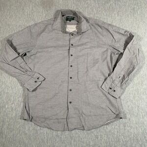 Rodd & Gunn Shirt Mens Large‎ Gray Geometric Print Long Sleeve Button Up Casual